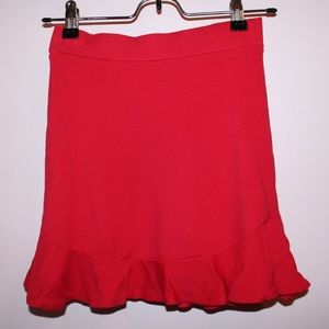 Red ruffle skirt